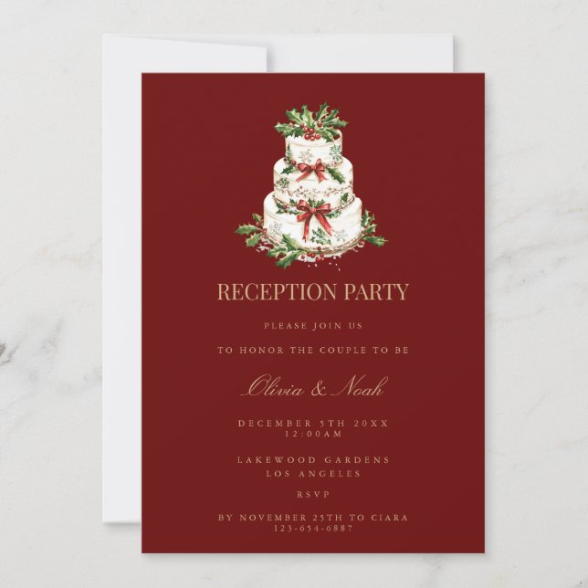 Tarjeta de invitación a recepción de decoración pa (Anverso)
