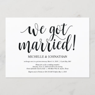 Tarjeta de invitación a recepción de Elopement rús