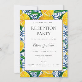 Tarjeta de invitación a recepción de limón mediter
