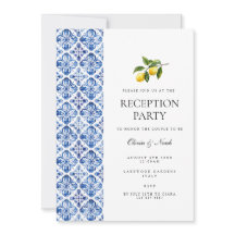 Tarjeta de invitación a recepción de limón mediter