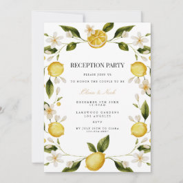 Tarjeta de invitación a recepción de limón mediter