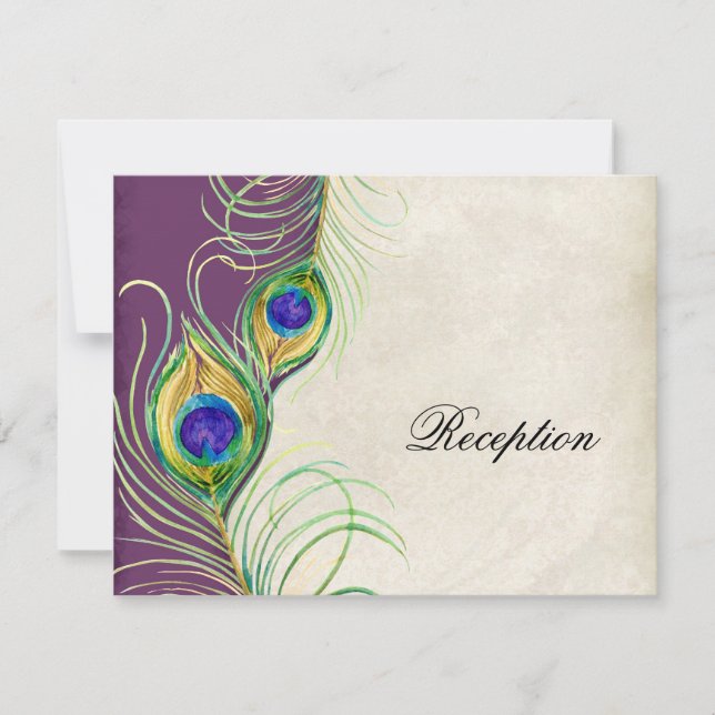 Tarjeta de invitación a recepción de plumas de pav (Anverso)