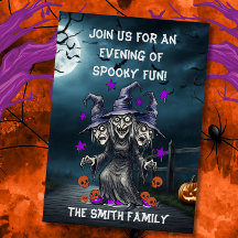 Tarjeta de invitación a una fiesta de Halloween di