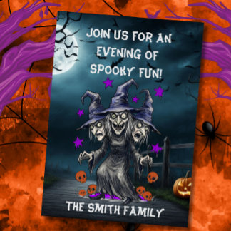 Tarjeta de invitación a una fiesta de Halloween di