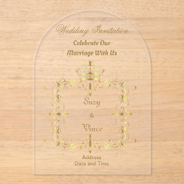 Tarjeta de invitación acrílica transparente para p