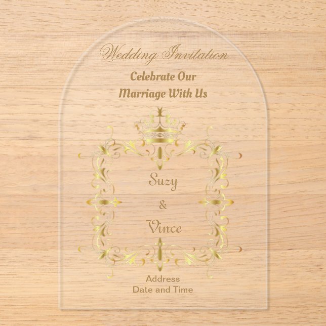 Tarjeta de invitación acrílica transparente para p (Anverso)