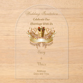 Tarjeta de invitación acrílica transparente para p