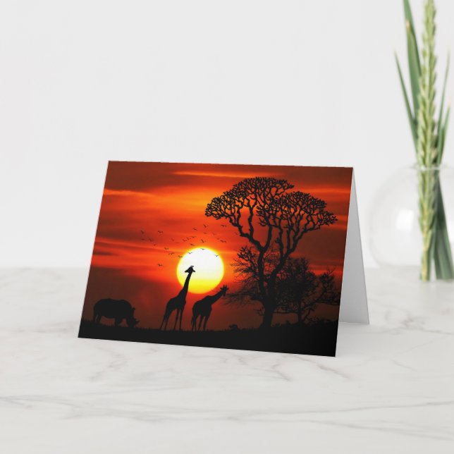 Tarjeta de invitación africana para el atardecer,  (Anverso)