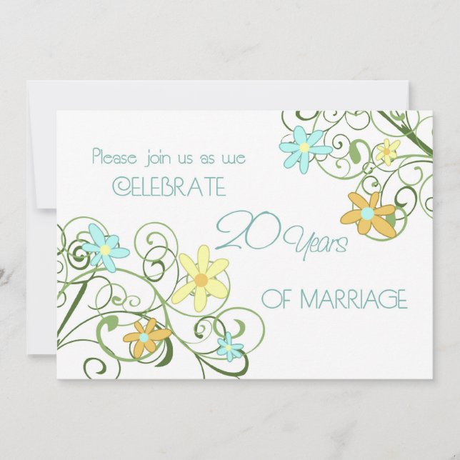 Tarjeta de invitación al 20 aniversario de las flo (Anverso)