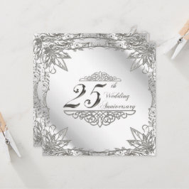 Tarjeta de invitación al 25° aniversario del Boda