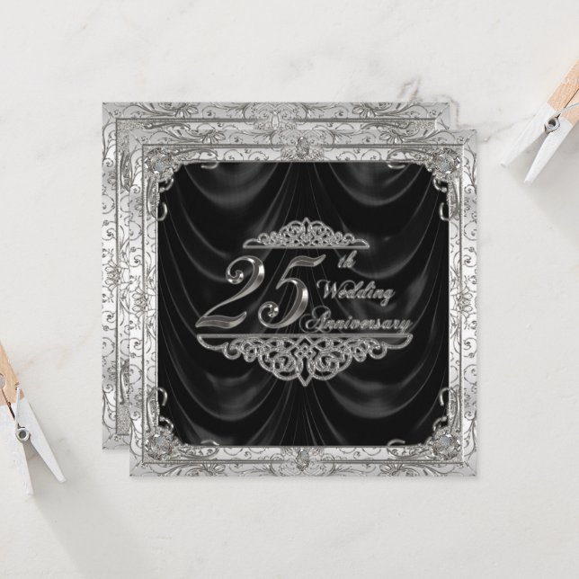 Tarjeta de invitación al 25° aniversario del Boda (Anverso/Reverso In Situ)