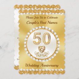 Tarjeta de invitación al 50 aniversario de Gold Pe