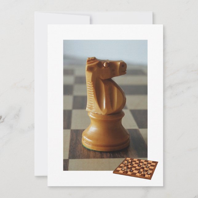 Tarjeta de invitación al ajedrez (Anverso)