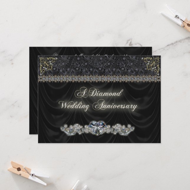 Tarjeta de invitación al aniversario del Boda de d (Anverso/Reverso In Situ)