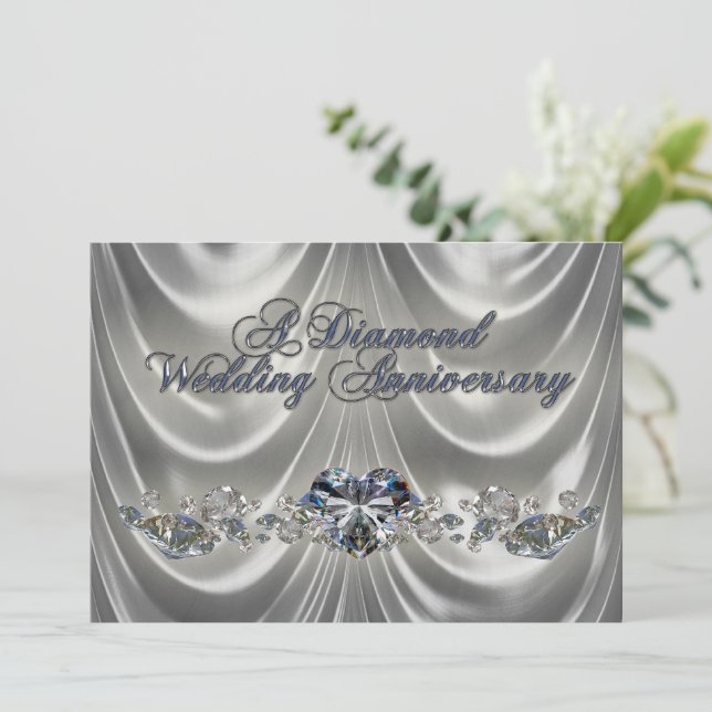 Tarjeta de invitación al aniversario del Boda de d (Anverso de pie)