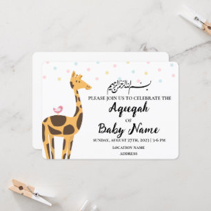 Tarjeta de invitación al Aqeeeqah Neutral Moderno 