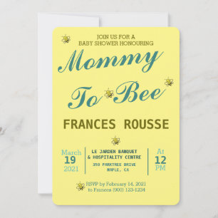 TARJETA DE INVITACIÓN AL BABY SHOWER DE MOM TO BEE
