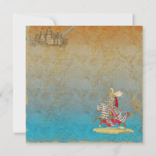 Tarjeta de invitación al castillo y a la venta de