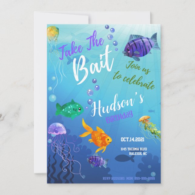 Tarjeta de invitación al cumpleaños de Bait (Anverso)