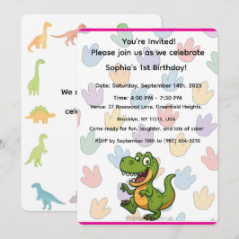 Tarjeta de invitación al cumpleaños de Dinosaur