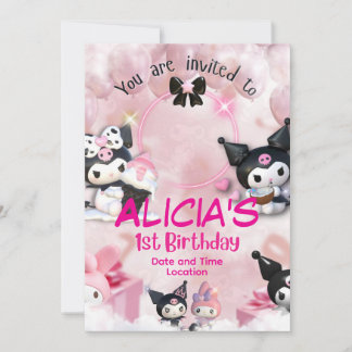 Tarjeta de invitación al cumpleaños de Kuromi