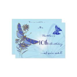 Tarjeta de invitación al cumpleaños de la mariposa