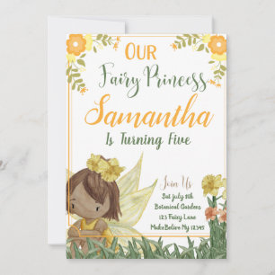 Tarjeta de invitación al cumpleaños de la princesa