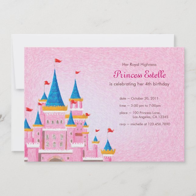 Tarjeta de invitación al cumpleaños de la princesa (Anverso)