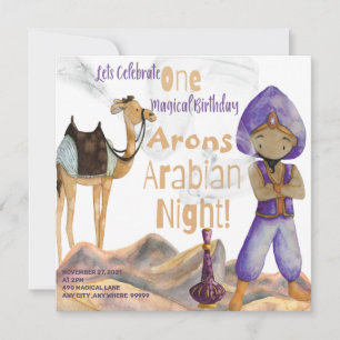 Tarjeta de invitación al cumpleaños nocturno árabe