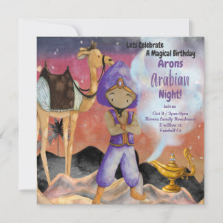 Tarjeta de invitación al cumpleaños nocturno de di