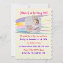 Tarjeta de invitación al cumpleaños Rainbow