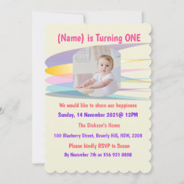 Tarjeta de invitación al cumpleaños Rainbow