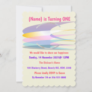 Tarjeta de invitación al cumpleaños Rainbow