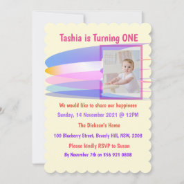 Tarjeta de invitación al cumpleaños Rainbow