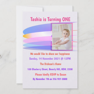 Tarjeta de invitación al cumpleaños Rainbow