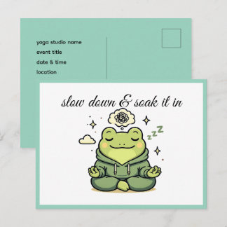 Tarjeta de Invitación al Evento de Yoga de la Rana