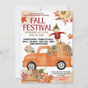 Tarjeta de invitación al Festival de otoño escolar
