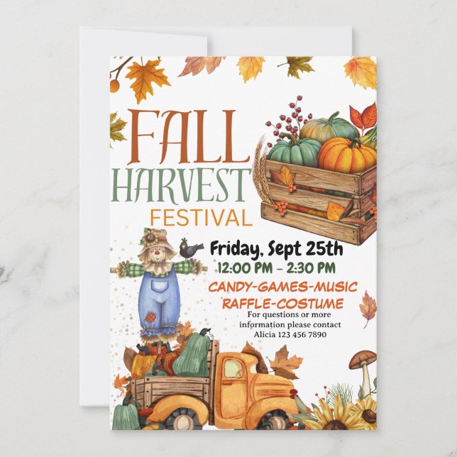 Tarjeta de invitación al Festival Fall Harvest (Anverso)