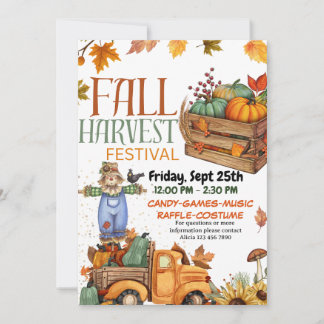 Tarjeta de invitación al Festival Fall Harvest