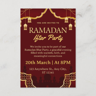 Tarjeta de invitación al Iftar de Ramadán
