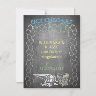 Tarjeta de invitación al inicio de la escuela en e