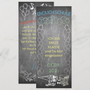 Tarjeta de invitación al inicio de la escuela en e