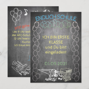 Tarjeta de invitación al inicio de la escuela en e