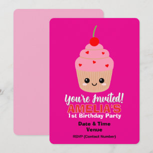 Tarjeta de invitación al primer cumpleaños del pas