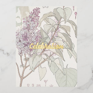 Tarjeta de invitación al Relieve metalizado Lilac 