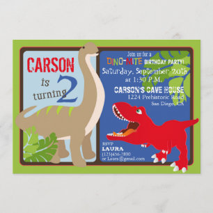 Tarjeta de invitación al segundo cumpleaños de Din