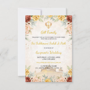 Tarjeta de invitación al Sukhmani Sahibji Path, Ak