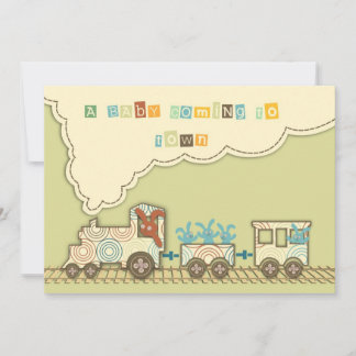 Tarjeta de invitación al tren Choo Choo