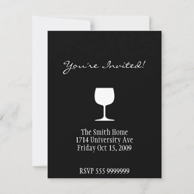 Tarjeta de invitación al vino (Anverso)
