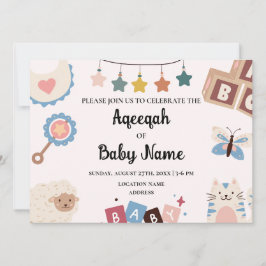 Tarjeta de Invitación Aqeeqah Aqiqah Editable Inst